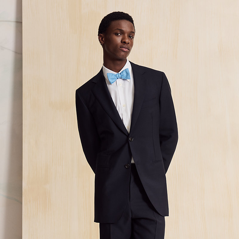 Faconnee Maillons bow tie - Blue | Hermès USA